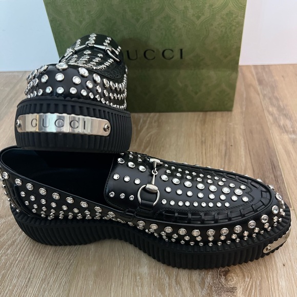 RARE Gucci Crystal Emellished Platform Loafer Unisex - Picture 6 of 9